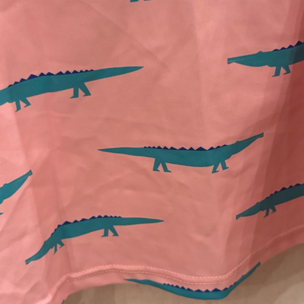 Kortni Jeane Pink Cropped Swim Tank Top – Alligator Print, Size Small, NWT - Picture 2 of 12